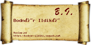 Bodnár Ildikó névjegykártya